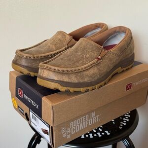 Twisted X Womens Tan Leather Slip-Ons